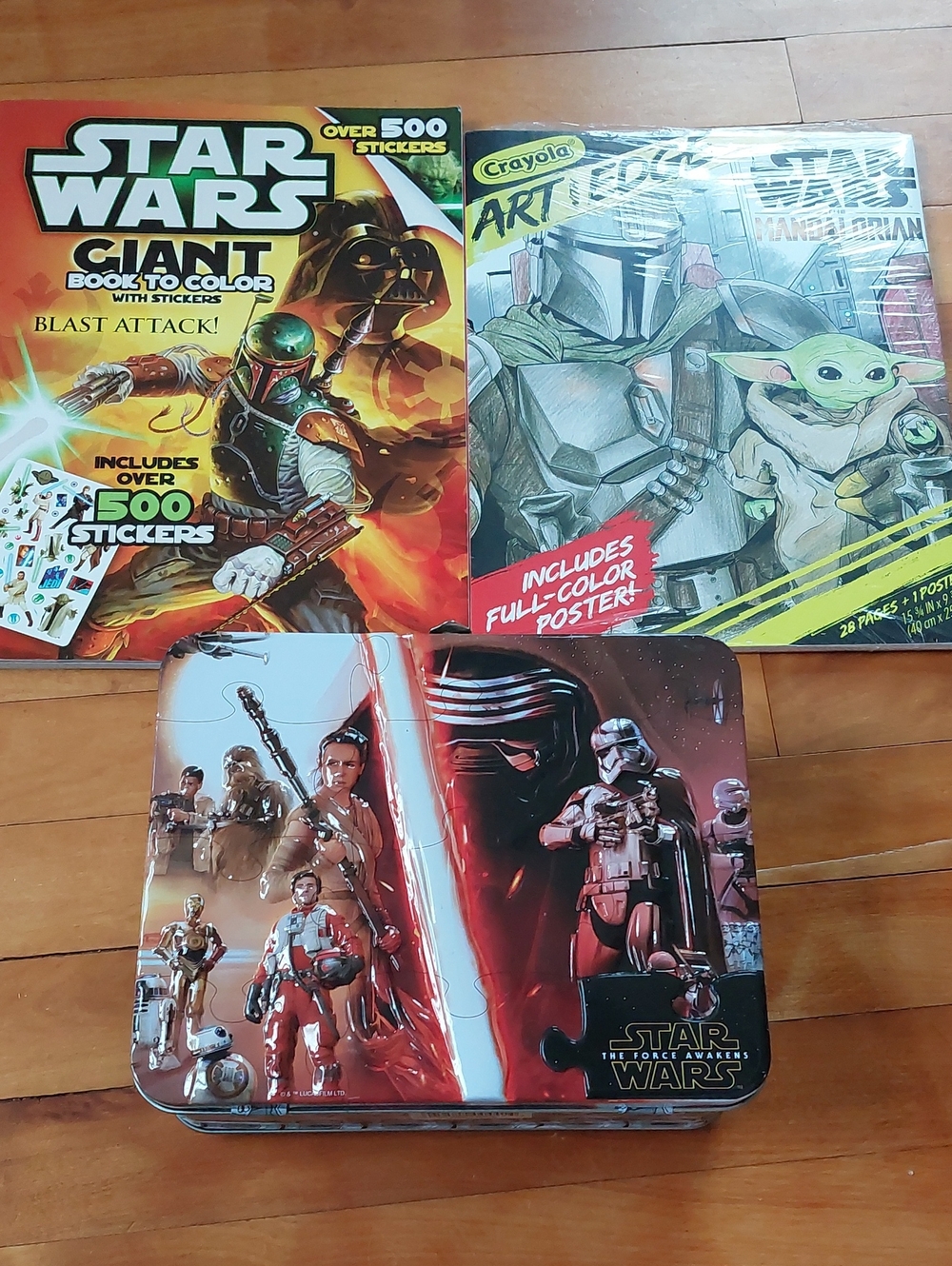 Star Wars Activity Lot: Metal Storage Tin & 2 Unused New Coloring Books